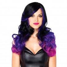 Peluca de cabello largo y ondulado 2 colores