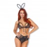 Conjunto de Encaje y Satén Bunny Negro - photo 4
