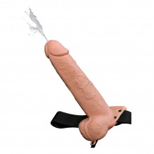 Consolador con arnés hueco eyaculador de 23 cm