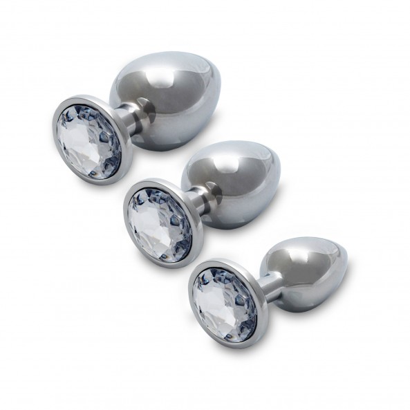 Plug bijou Métallique Rond Silver - Diamant