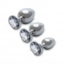 Plug bijou Métallique Rond Silver - Diamant - photo 0